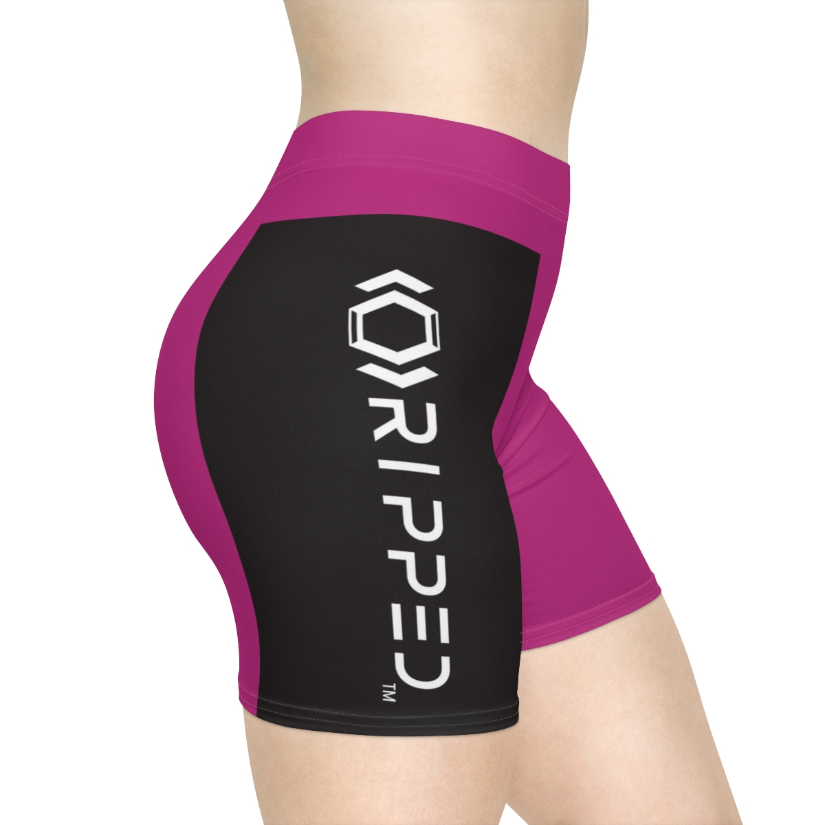 Ripped Women's Black/White Vert Pink Athletic Shorts