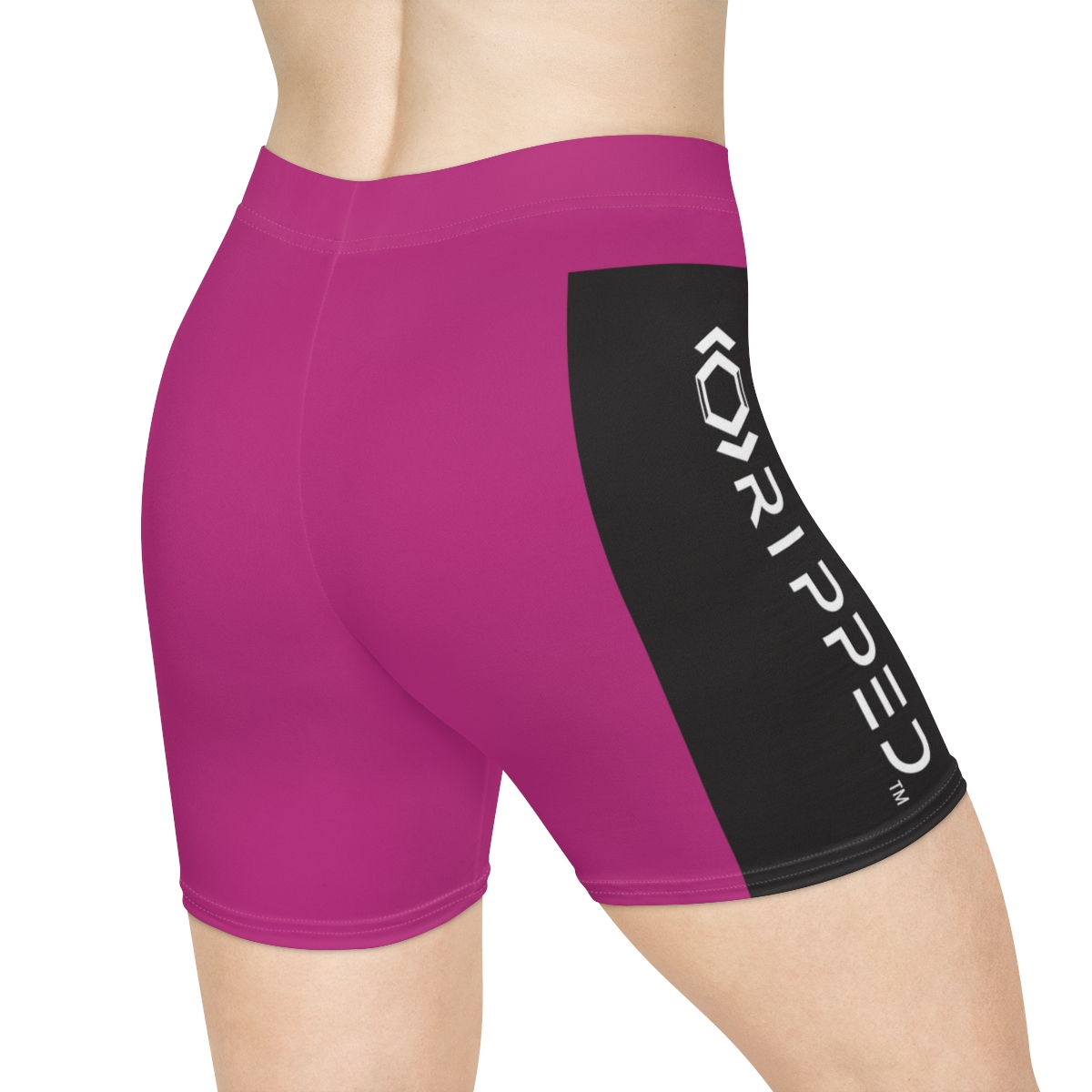 Ripped Women's Black/White Vert Pink Athletic Shorts - Image 5