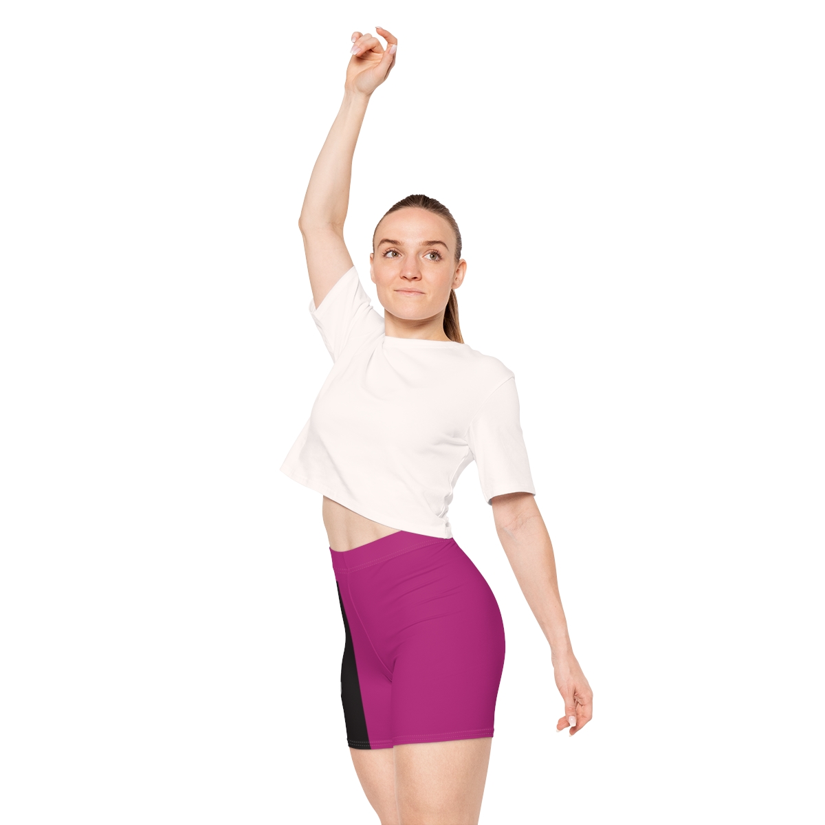 Ripped Women's Black/White Vert Pink Athletic Shorts - Image 7