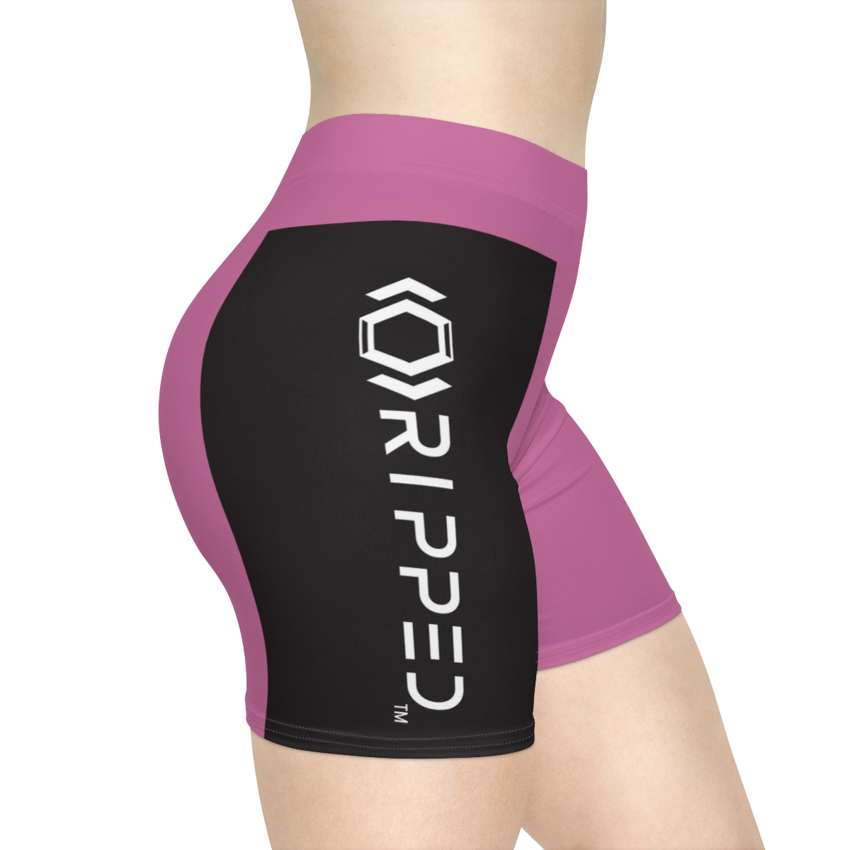 Ripped Women's Black/White Vert Light Pink Athletic Shorts