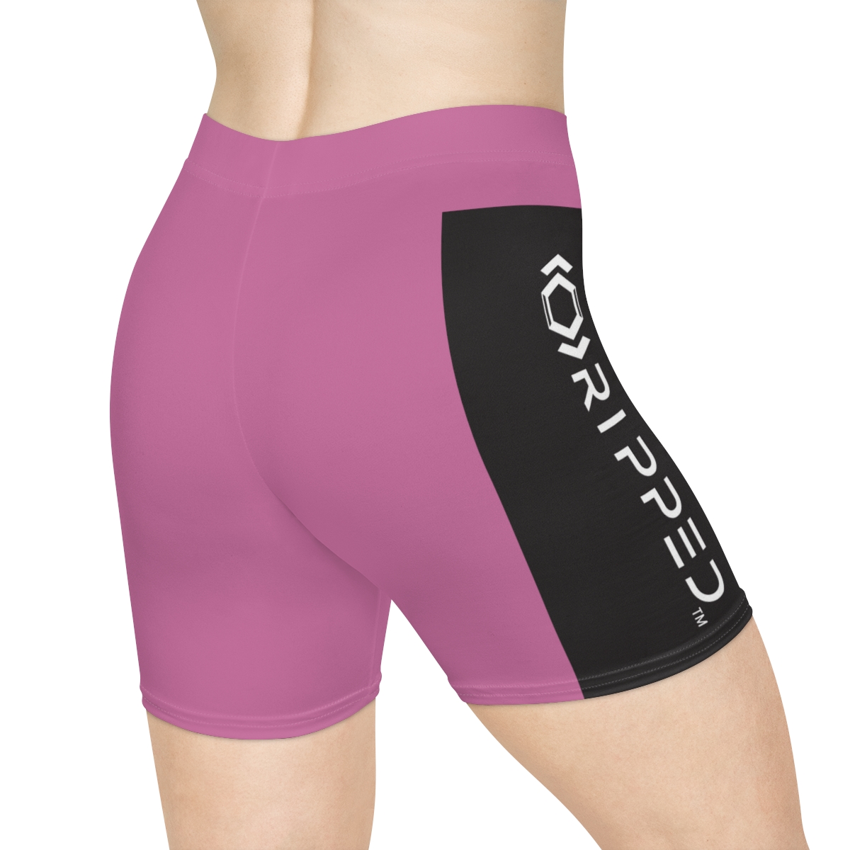 Ripped Women's Black/White Vert Light Pink Athletic Shorts - Image 5