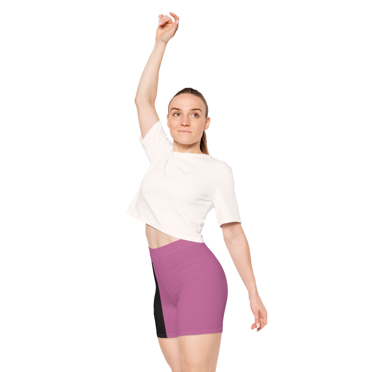 Ripped Women's Black/White Vert Light Pink Athletic Shorts - Image 7