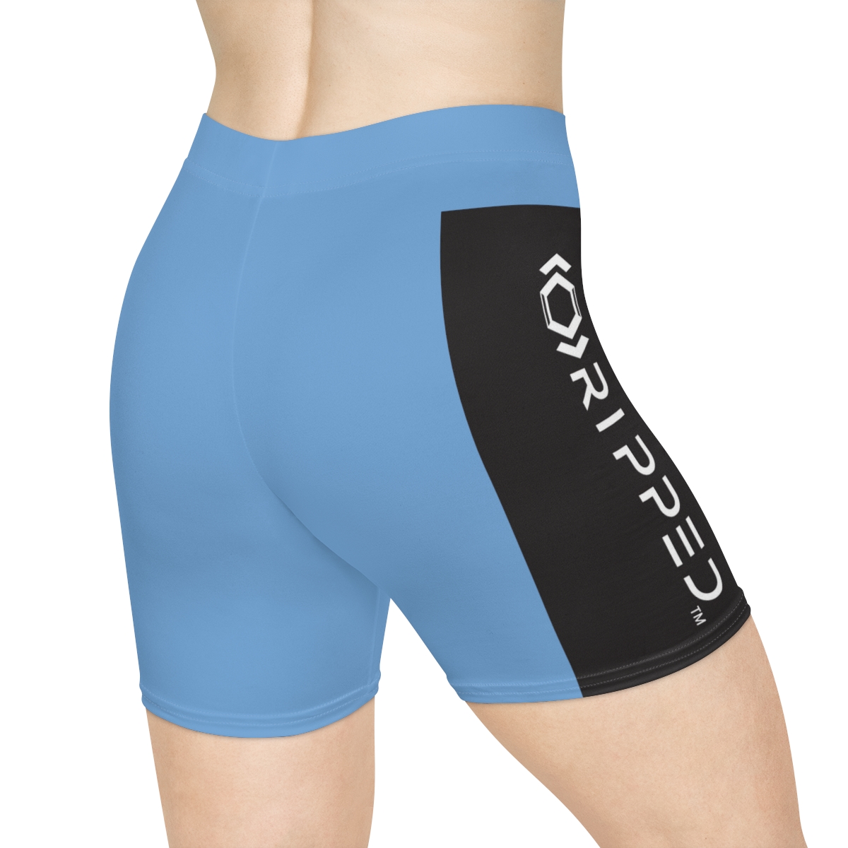 Ripped Women's Black/White Vert Light Blue Athletic Shorts - Image 5