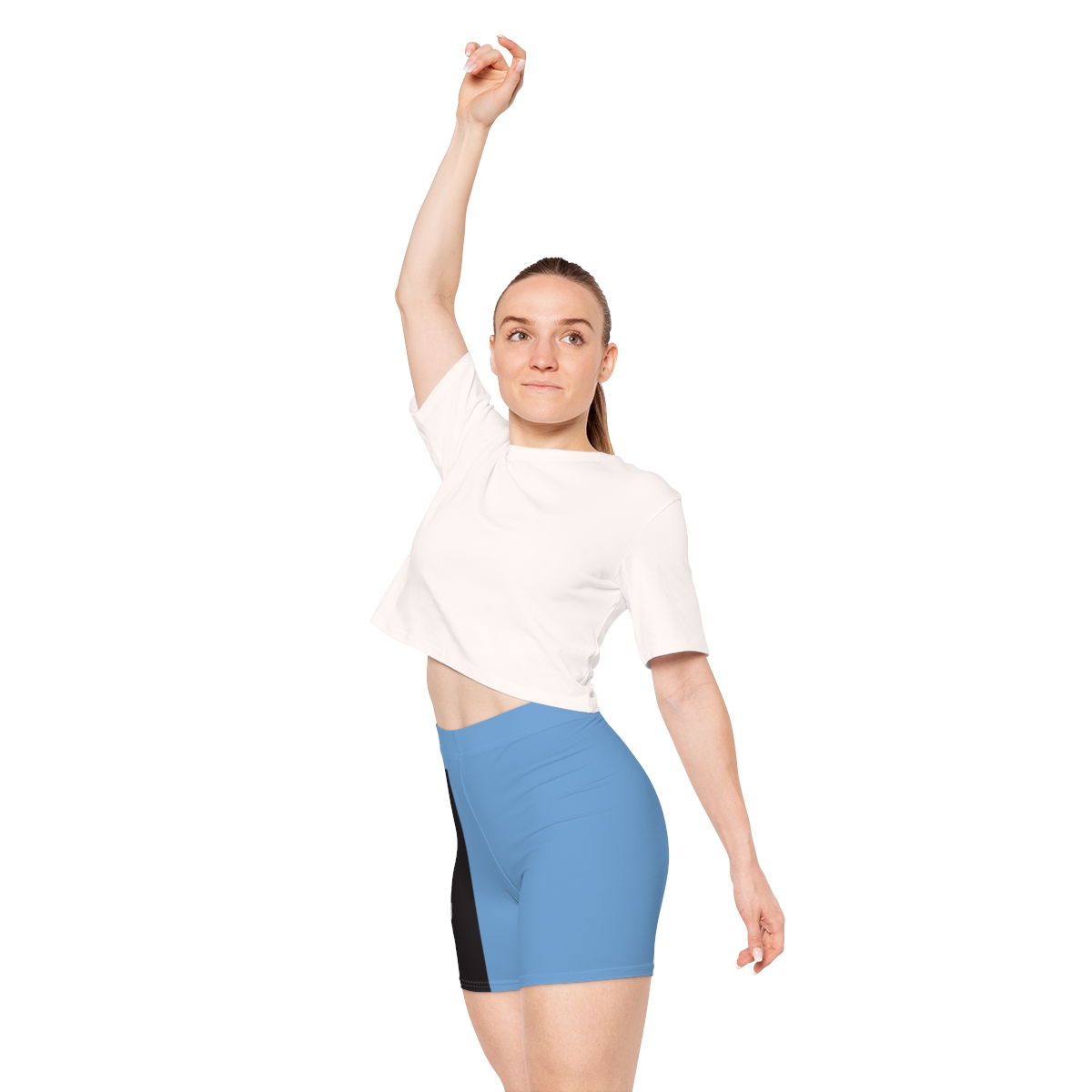 Ripped Women's Black/White Vert Light Blue Athletic Shorts - Image 7