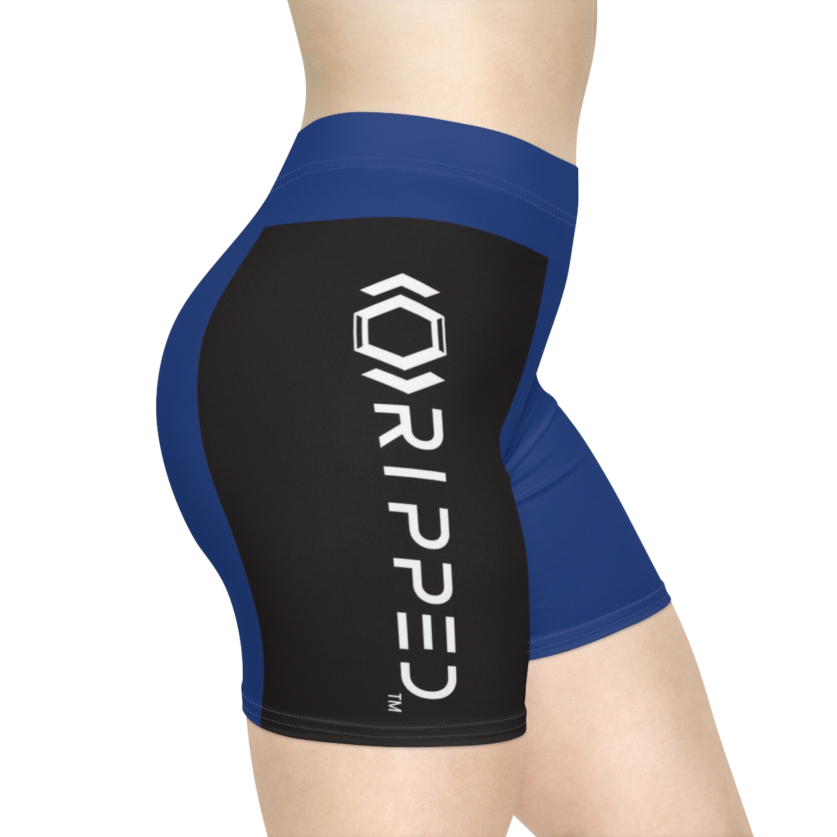 Ripped Women's Black/White Vert Dark Blue Athletic Shorts