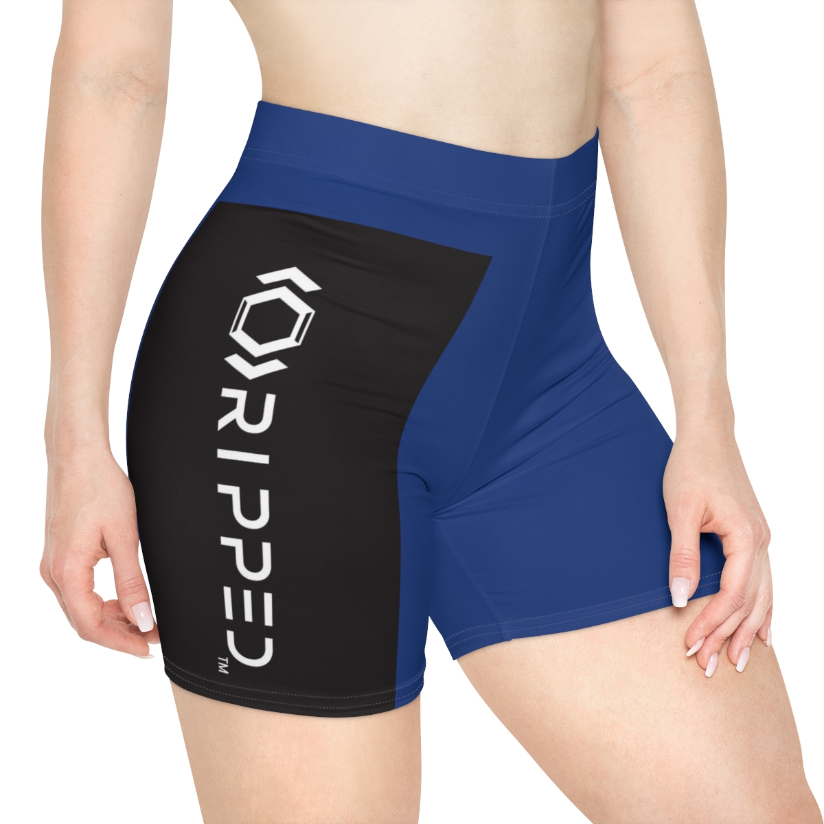 Ripped Women's Black/White Vert Dark Blue Athletic Shorts - Image 4