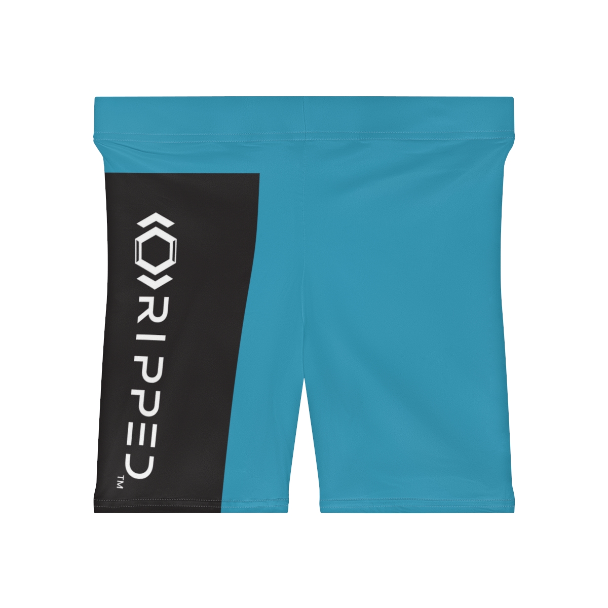 Ripped Women's Black/White Vert Ocean Blue Athletic Shorts - Image 2