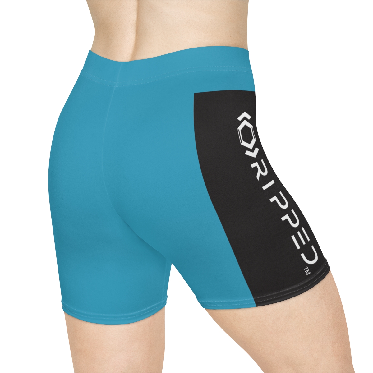 Ripped Women's Black/White Vert Ocean Blue Athletic Shorts - Image 5