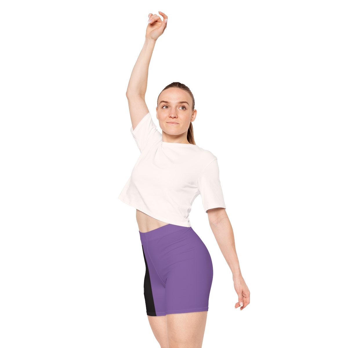 Ripped Women's Black/White Vert Purple Athletic Shorts - Image 7