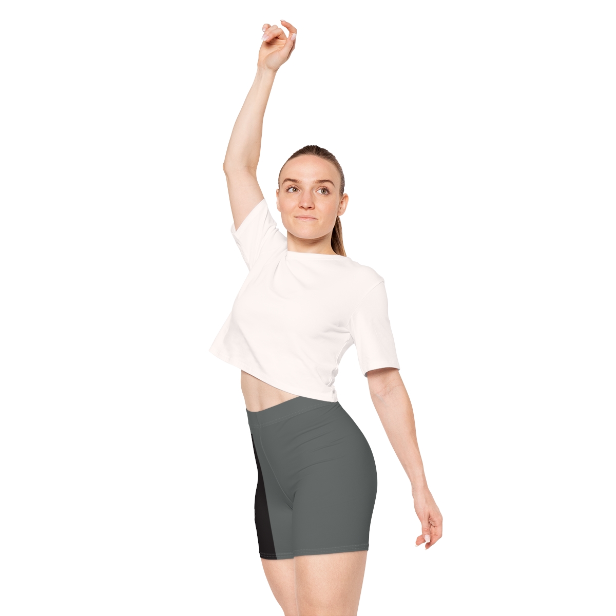 Ripped Women's Black/White Vert Dark Grey Athletic Shorts - Image 7