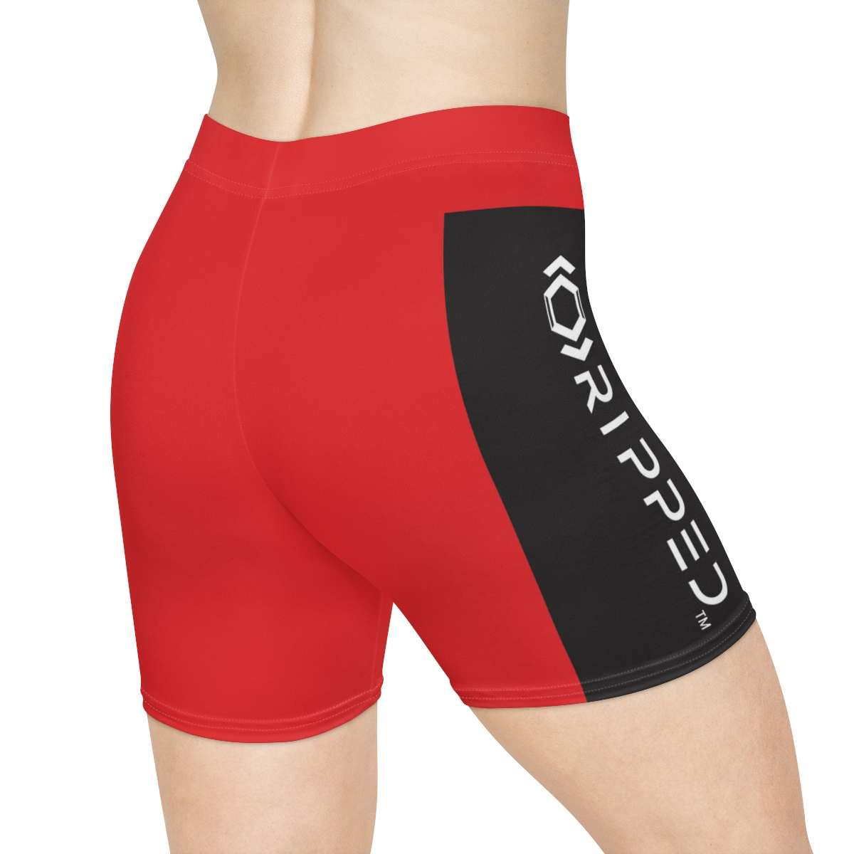 Ripped Women's Black/White Vert Red Athletic Shorts - Image 5