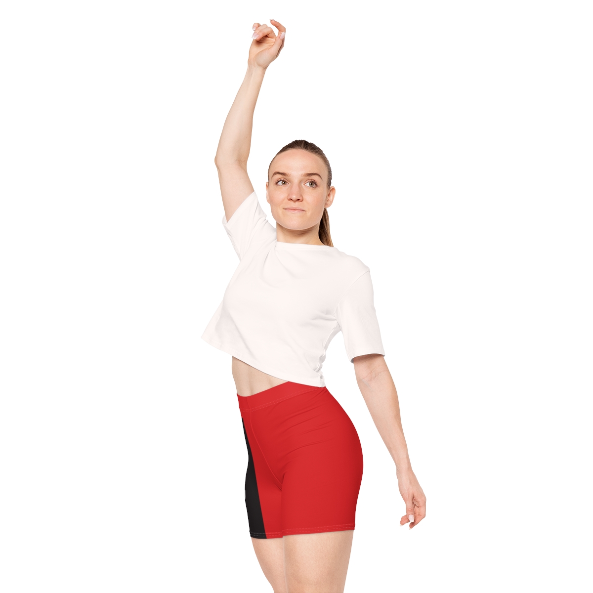 Ripped Women's Black/White Vert Red Athletic Shorts - Image 7