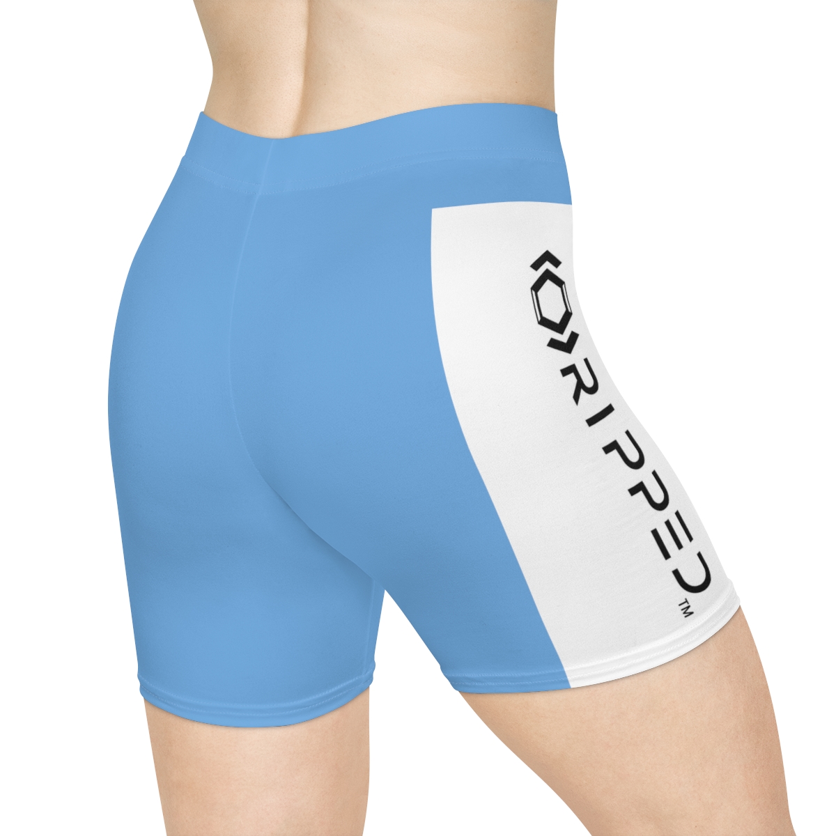 Ripped Women's Light Blue Vert Athletic Shorts - Image 4