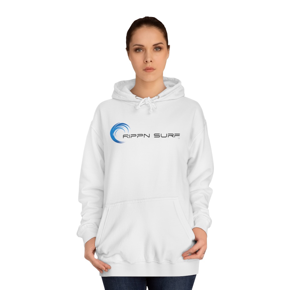 Rippn Surf Women’s White Hoodie - Image 4