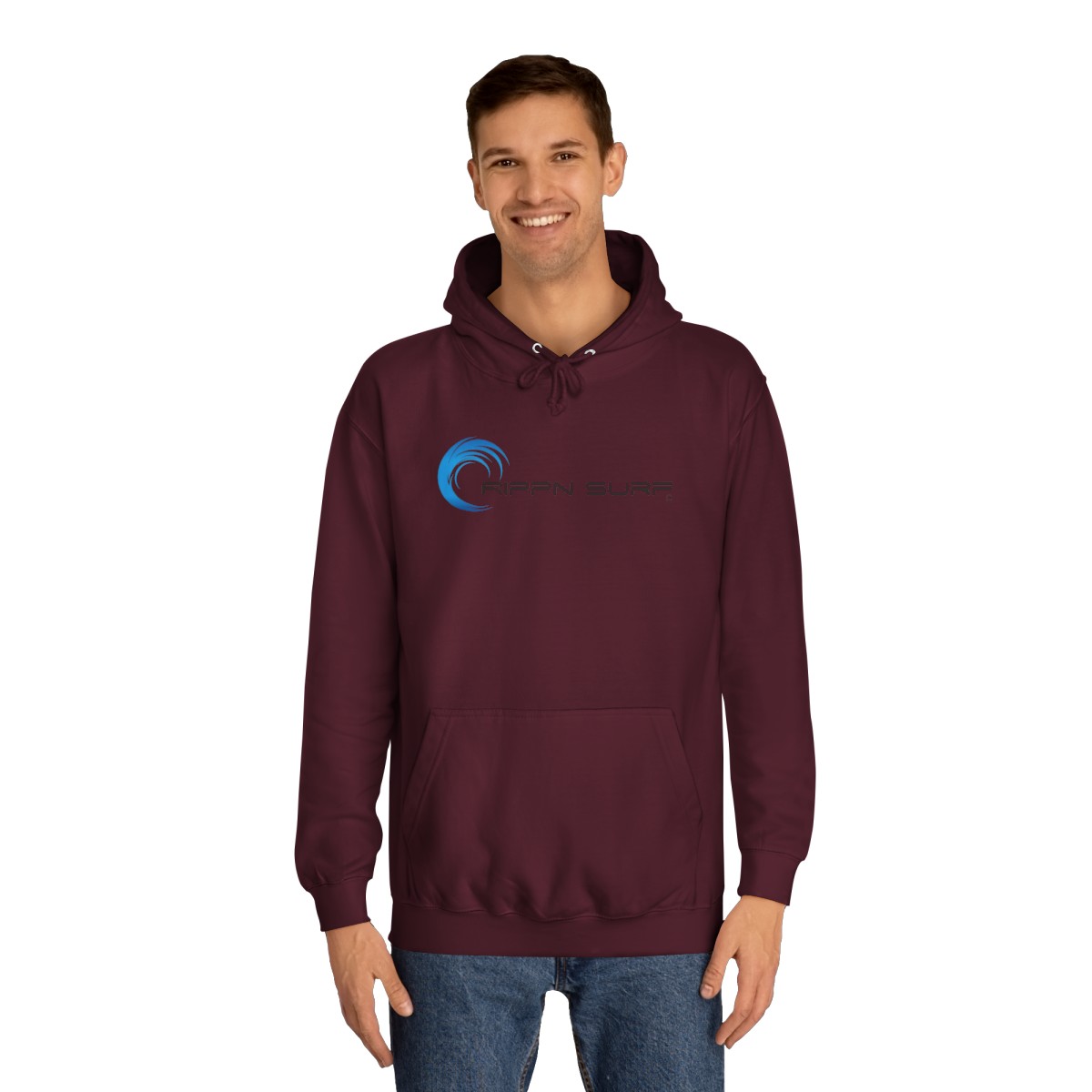 Rippn Surf Women’s Burgundy Hoodie - Image 3