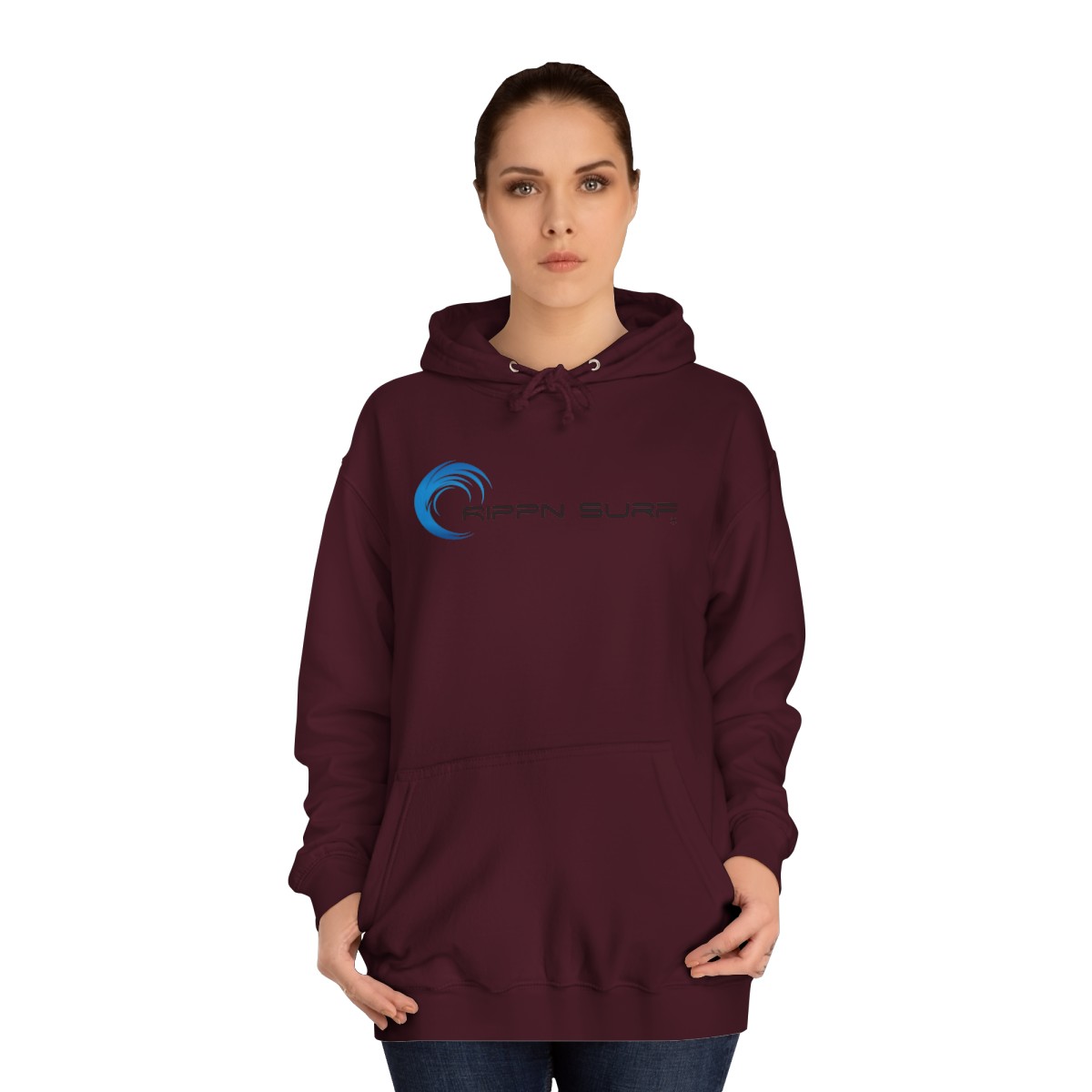 Rippn Surf Women’s Burgundy Hoodie - Image 4