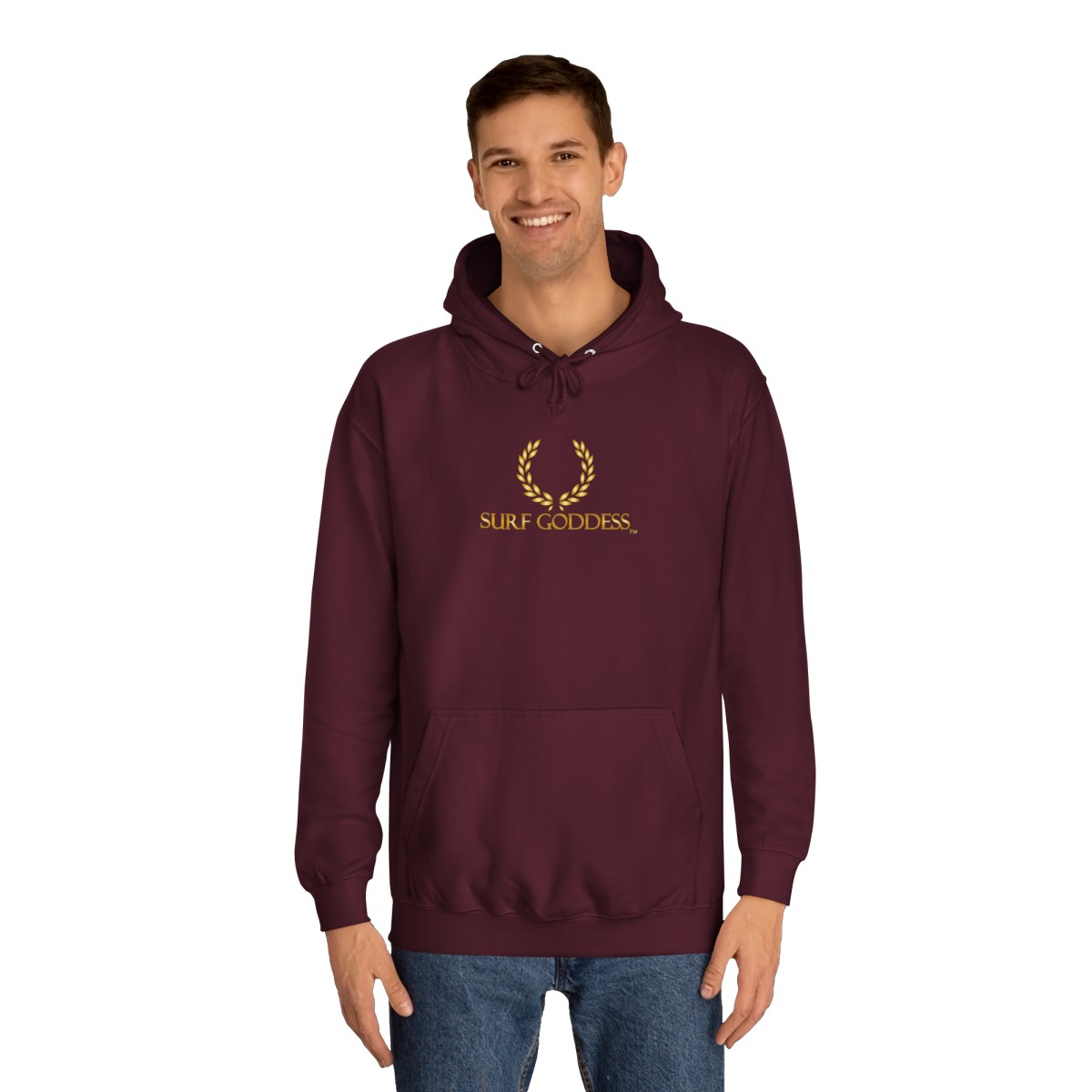 Surf Goddess Women’s Burgundy Hoodie - Image 3