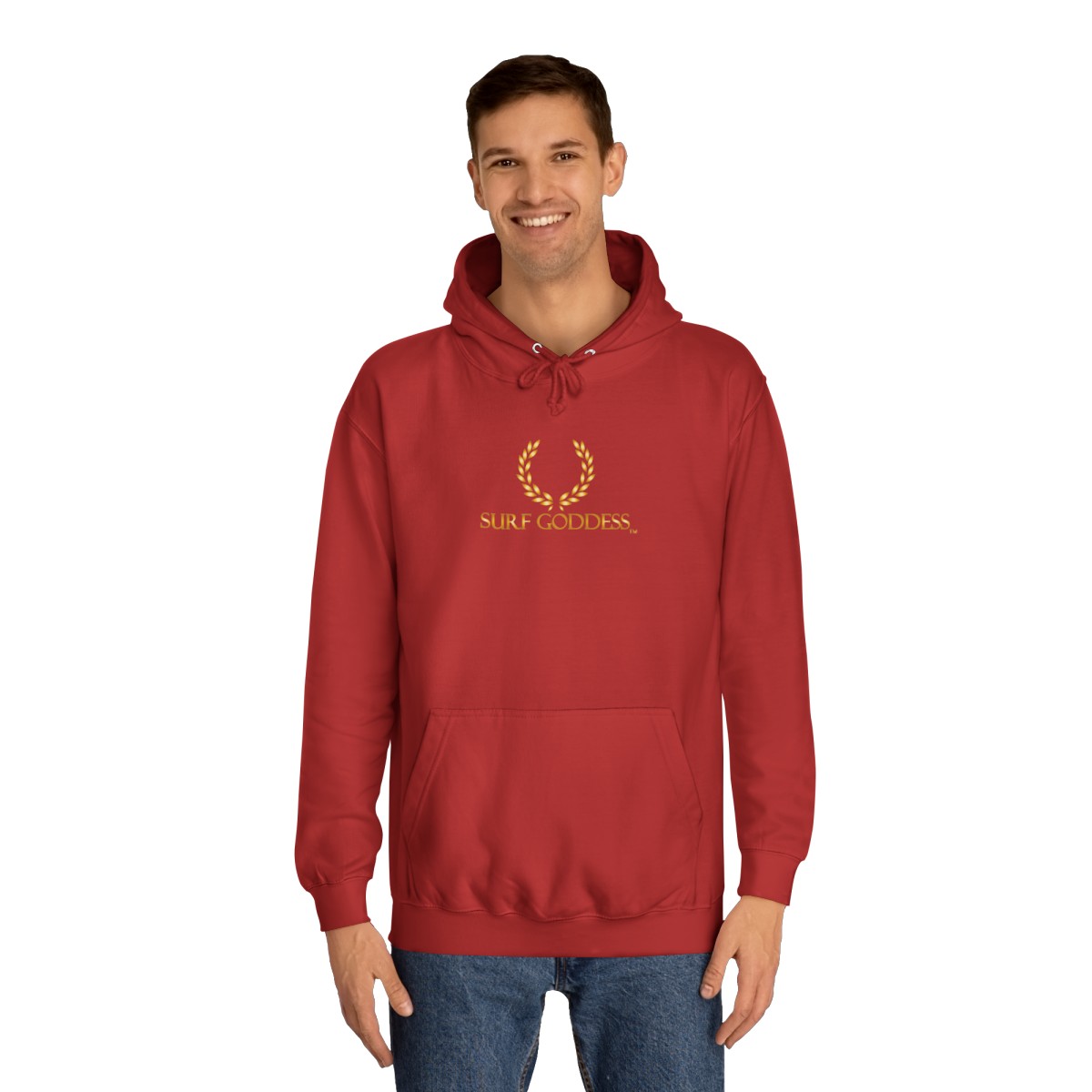 Surf Goddess Women’s Red Hoodie - Image 3