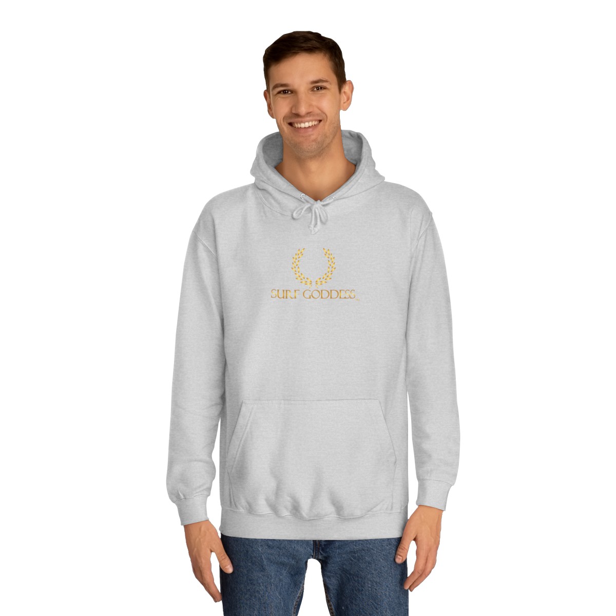 Surf Goddess Women’s Light Grey Hoodie - Image 3