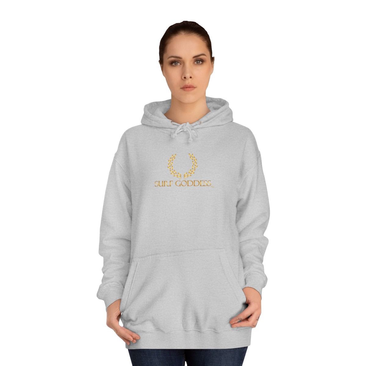 Surf Goddess Women’s Light Grey Hoodie - Image 4