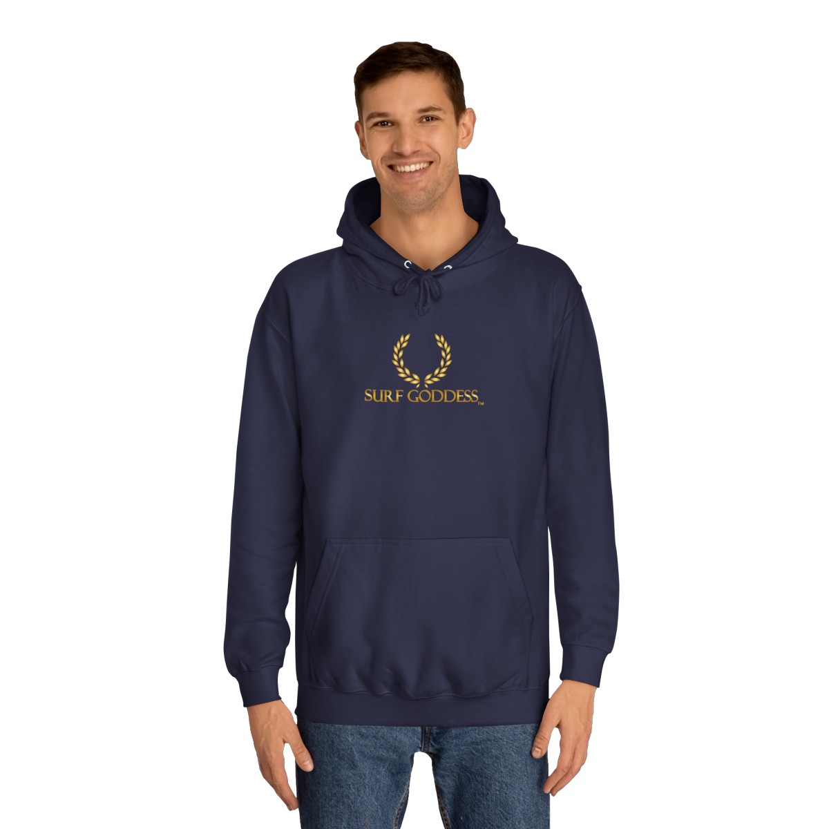 Surf Goddess Women’s Navy Blue Hoodie - Image 3