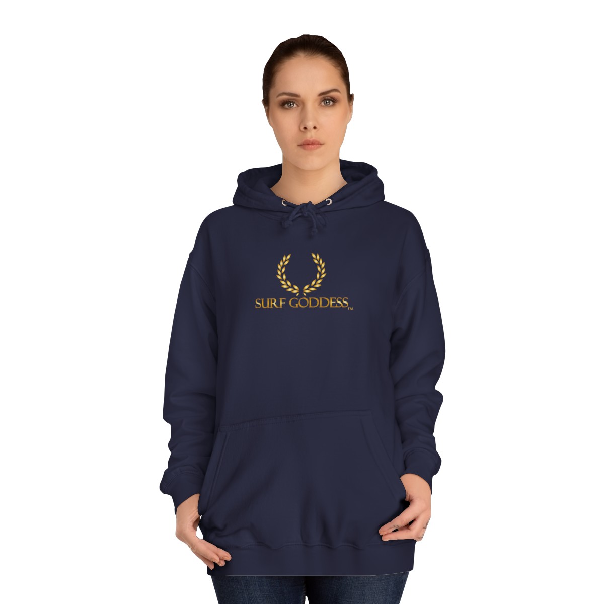 Surf Goddess Women’s Navy Blue Hoodie - Image 4