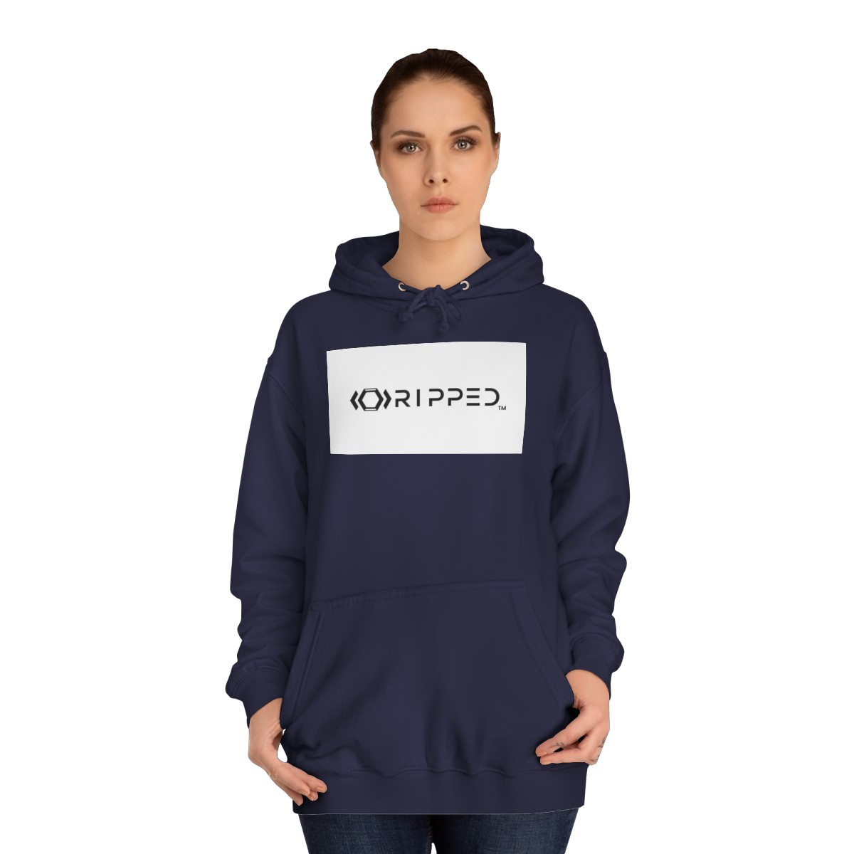 Ripped Men’s Navy Blue Hoodie - Image 4
