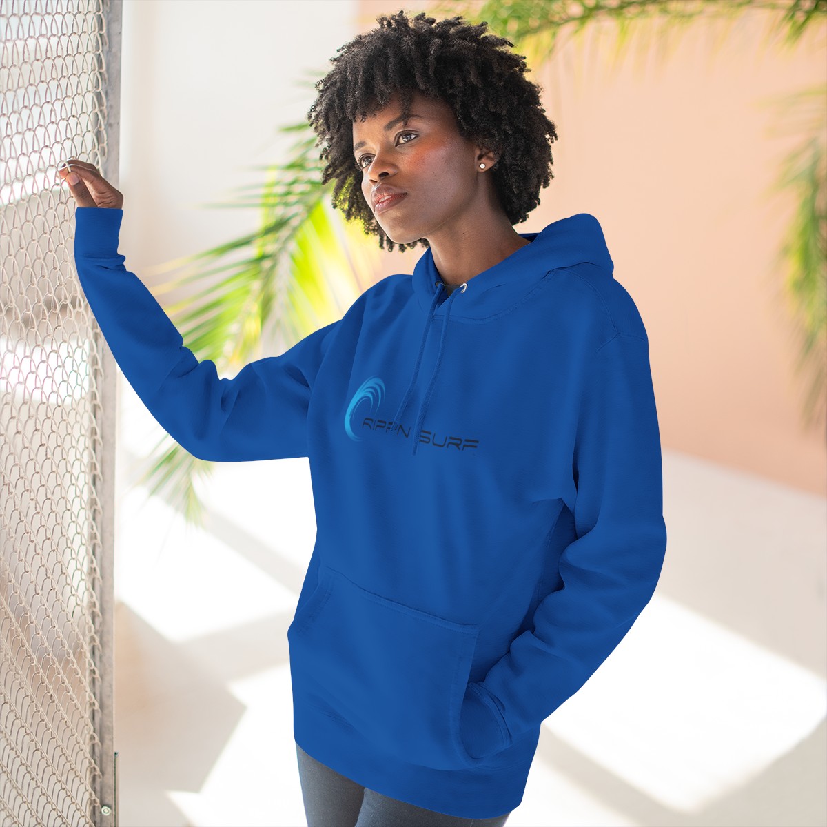 Rippn Surf Women’s Blue Fleece Hoodie - Image 6
