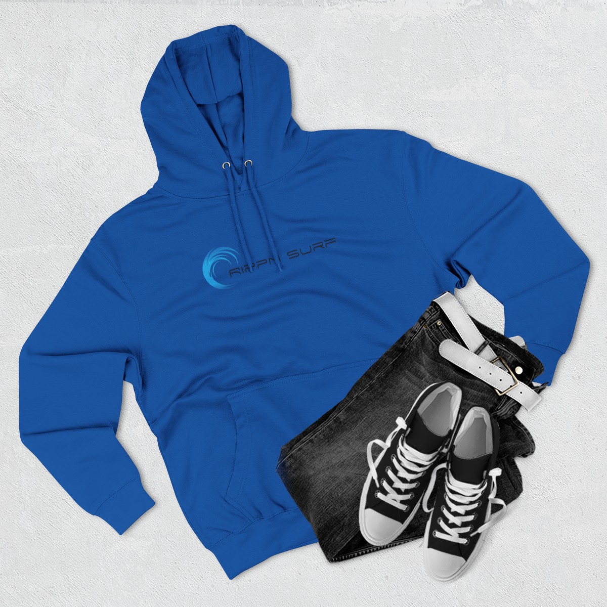 Rippn Surf Men’s Blue Fleece Hoodie - Image 3