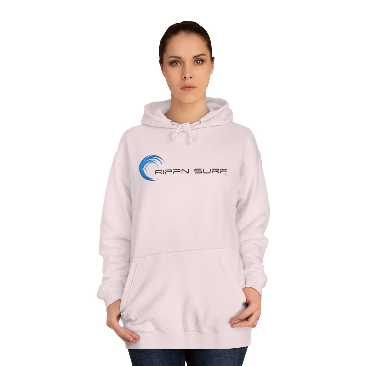 Rippn Surf Women’s Light Pink Hoodie - Image 4
