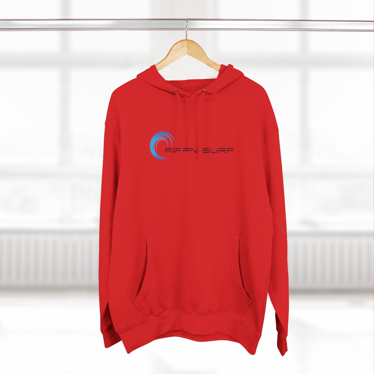 Rippn Surf Men’s Red Fleece Hoodie - Image 4