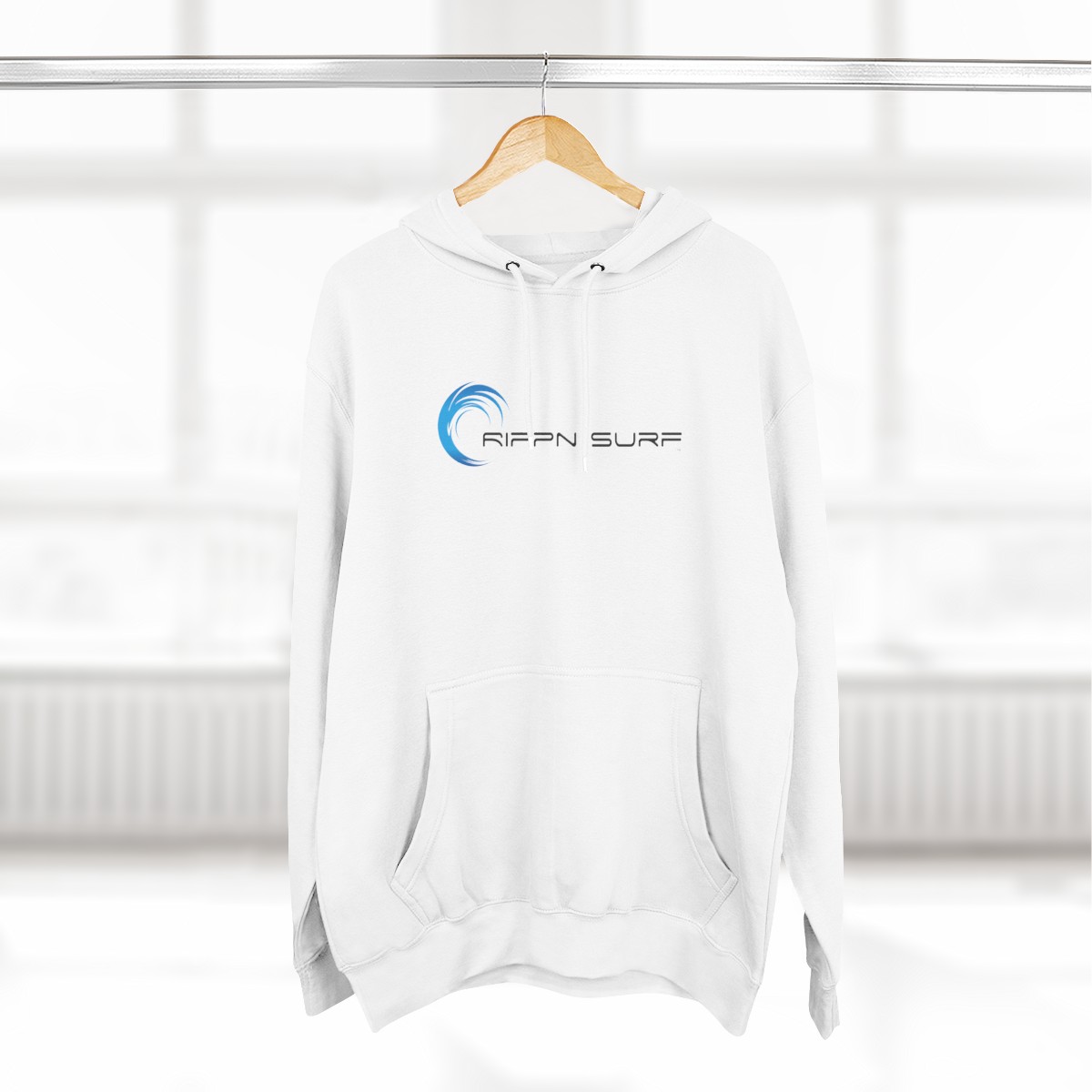 Rippn Surf Men’s White Fleece Hoodie - Image 4