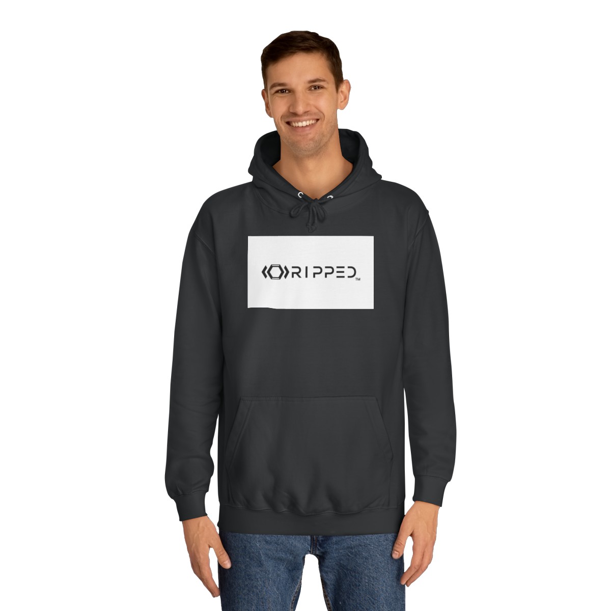 Ripped Men’s Deep Black Hoodie - Image 3