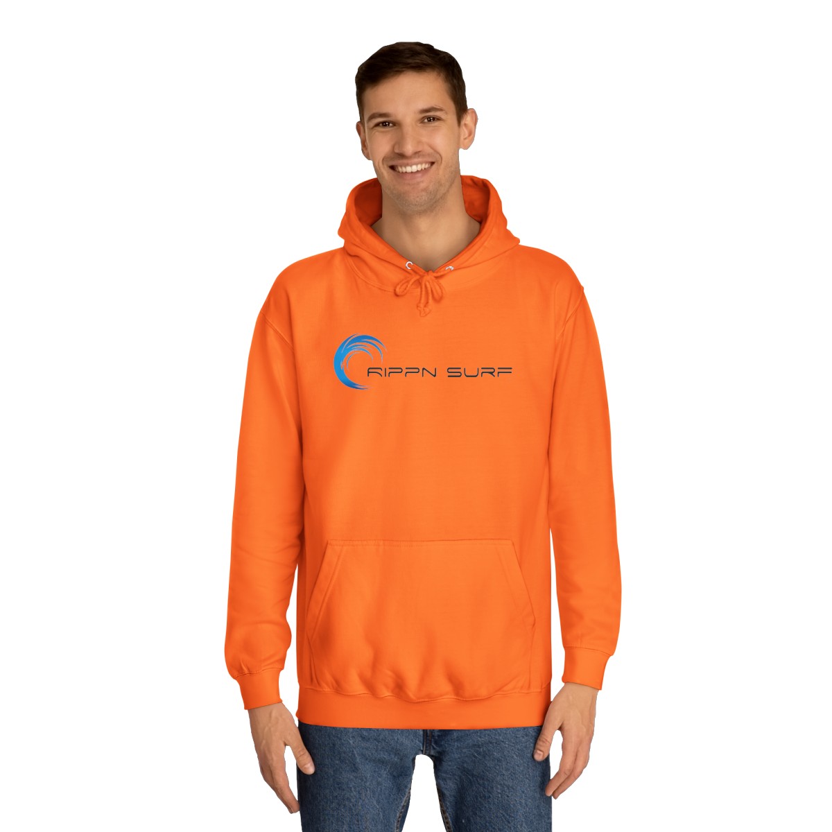 Rippn Surf Men’s Orange Hoodie - Image 3