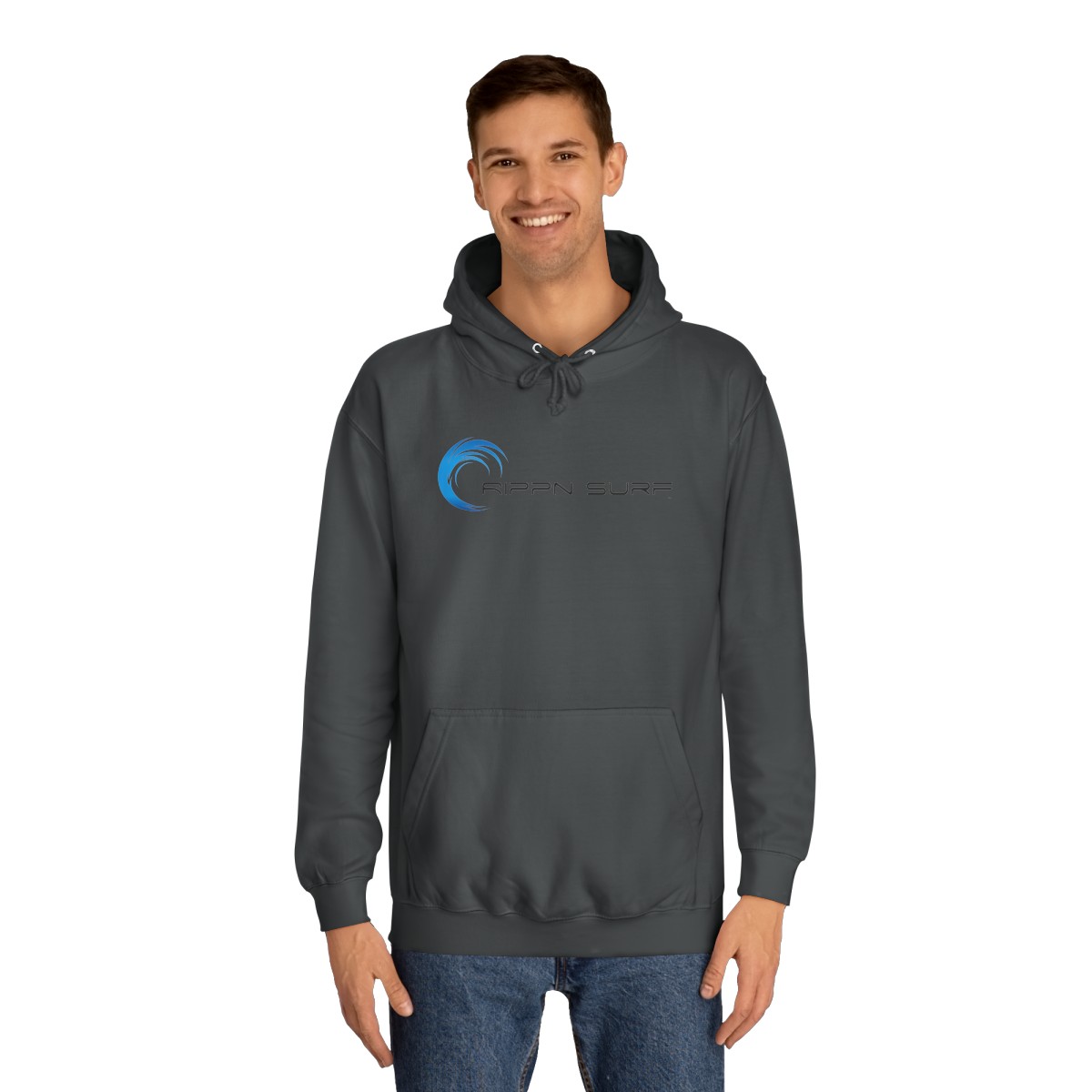 Rippn Surf Men’s Steel Grey Hoodie - Image 3