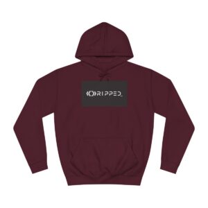 Ripped Women’s Burgundy Hoodie(Black/White Logo)