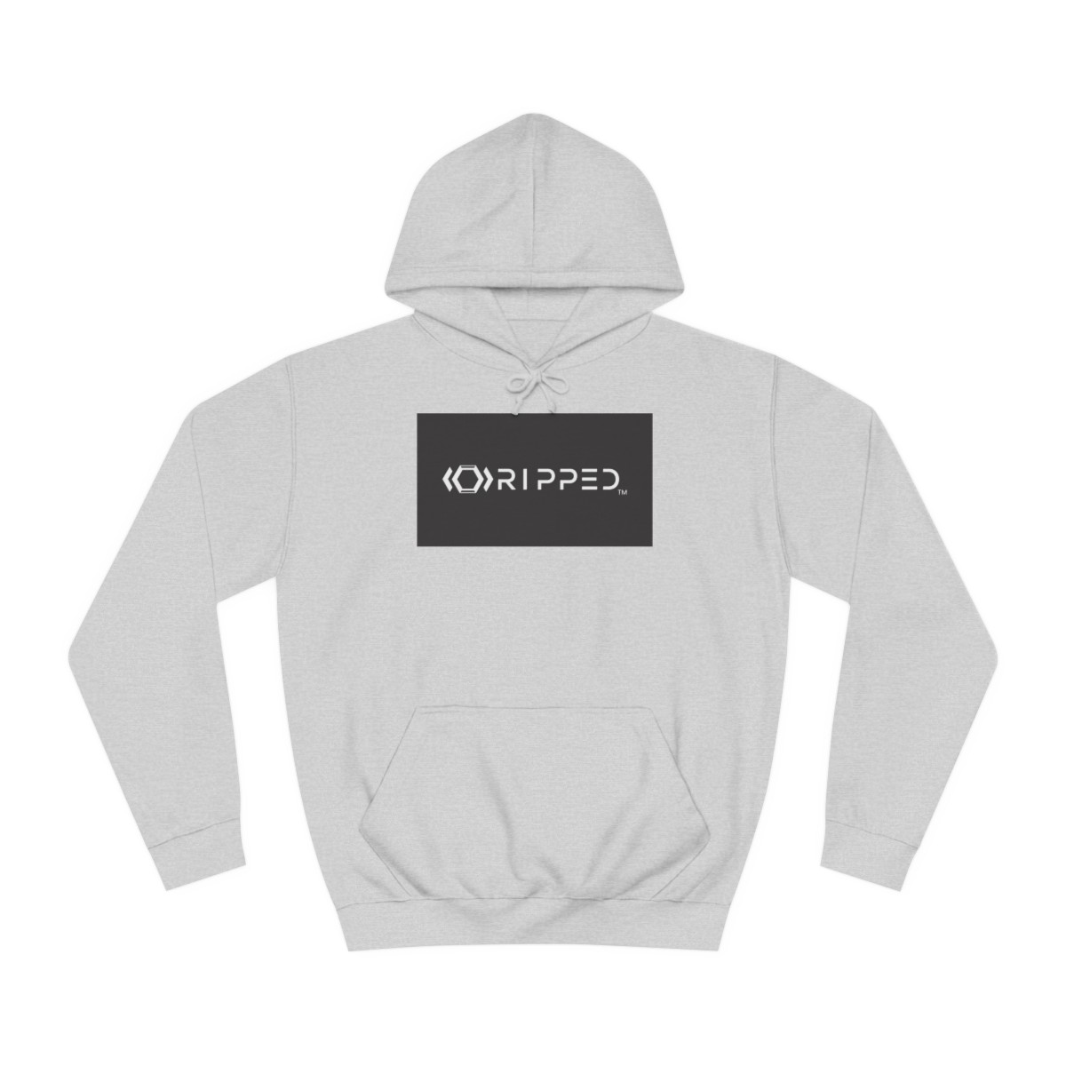 Ripped Women’s Light Grey Hoodie(Black/White Logo)