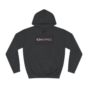 Ripped Men’s Jet Black Hoodie(Black/White Logo)