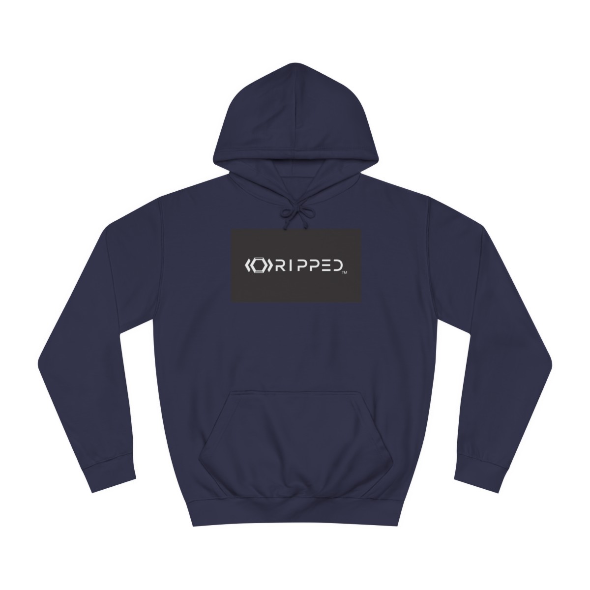 Ripped Men’s Navy Blue Hoodie(Black/White Logo)