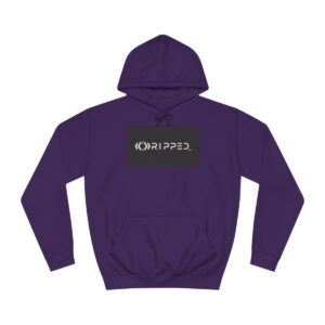 Ripped Men’s Purple Hoodie(Black/White Logo)
