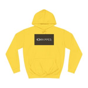 Ripped Men’s Yellow Hoodie(Black/White Logo)