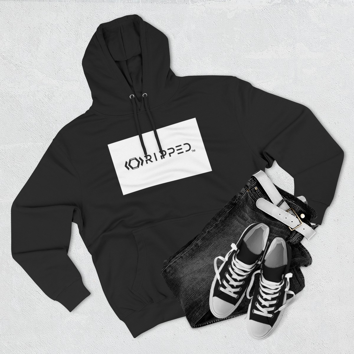 Ripped Women’s Black Fleece Hoodie - Image 3