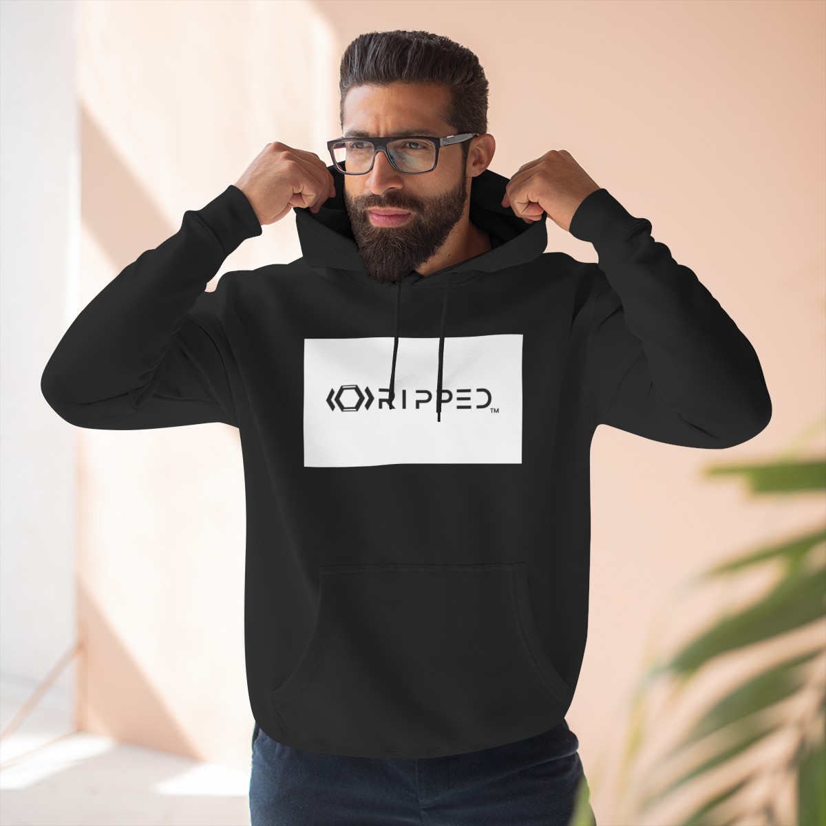 Ripped Women’s Black Fleece Hoodie - Image 5