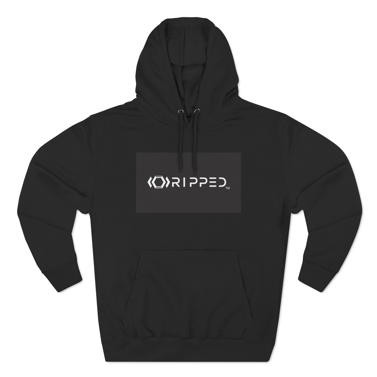Ripped Women’s Black Fleece Hoodie(Black/White Logo)