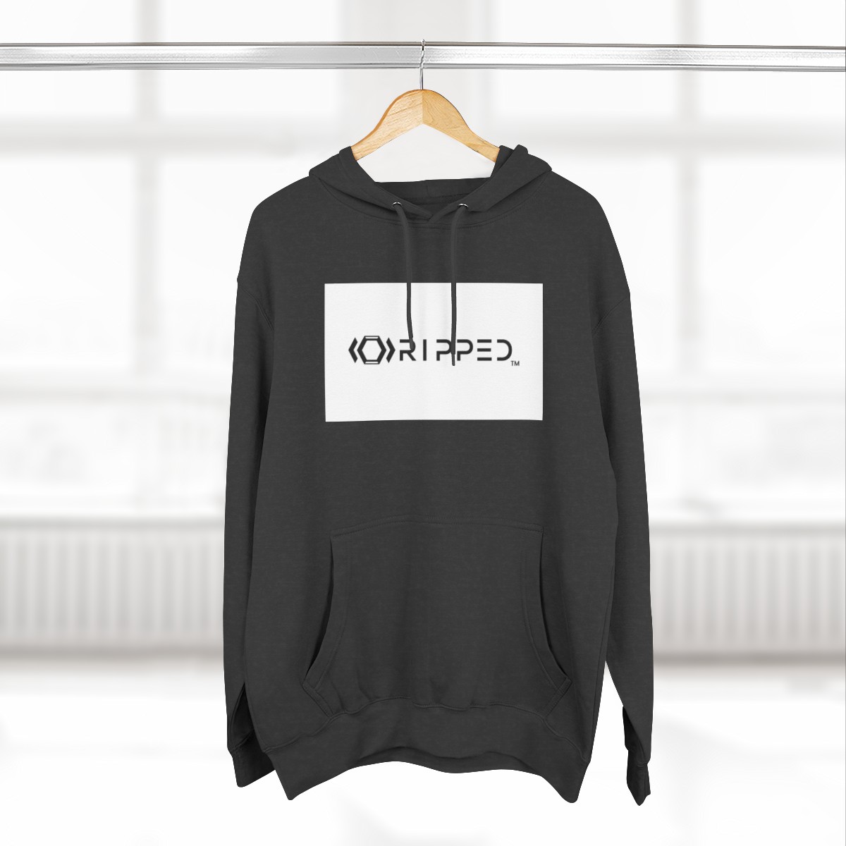 Ripped Women’s Charcoal Fleece Hoodie - Image 4