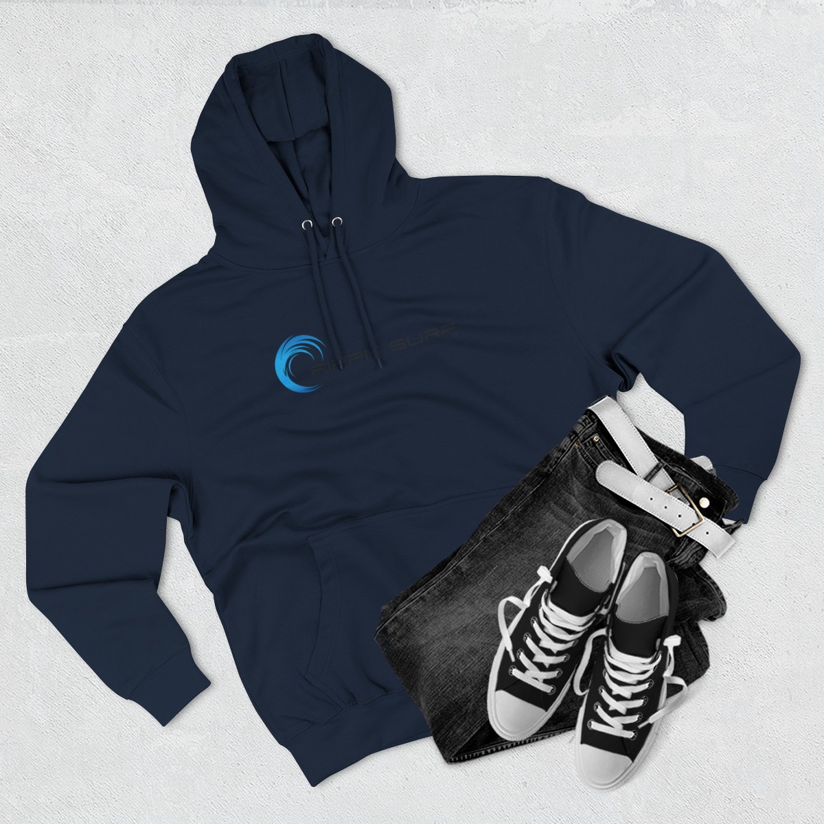 Rippn Surf Women’s Navy Fleece Hoodie - Image 3