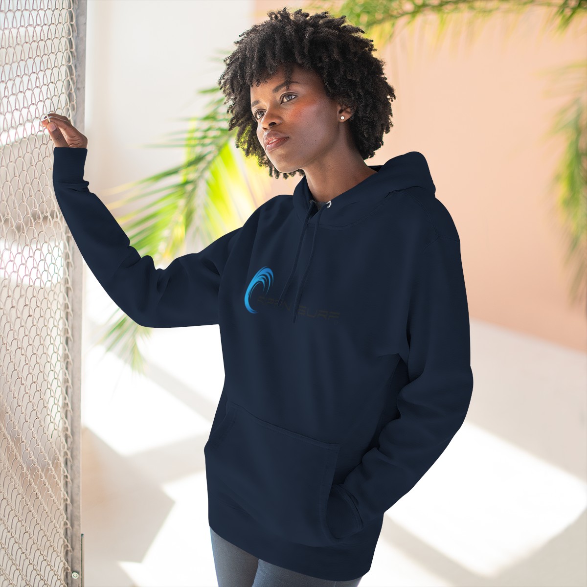Rippn Surf Women’s Navy Fleece Hoodie - Image 6