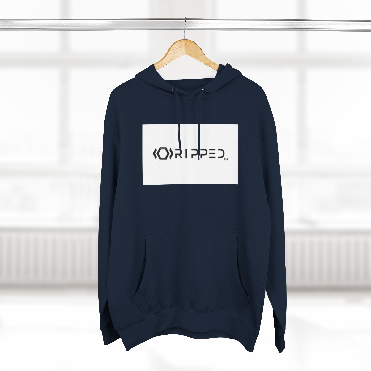 Ripped Women’s Navy Blue Fleece Hoodie - Image 4