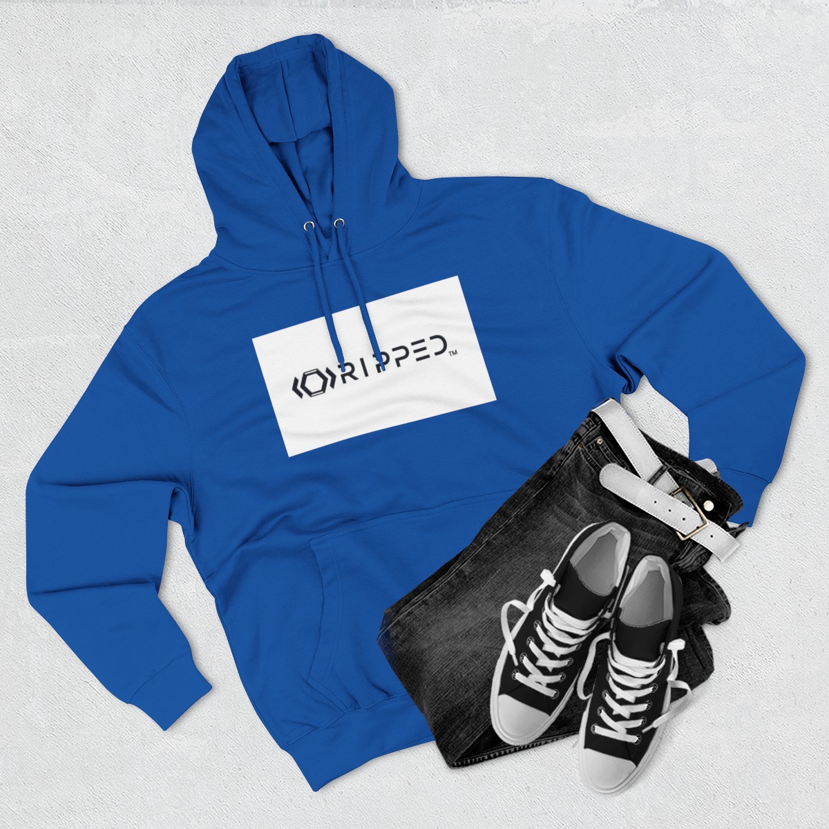 Ripped Women’s Blue Fleece Hoodie - Image 3