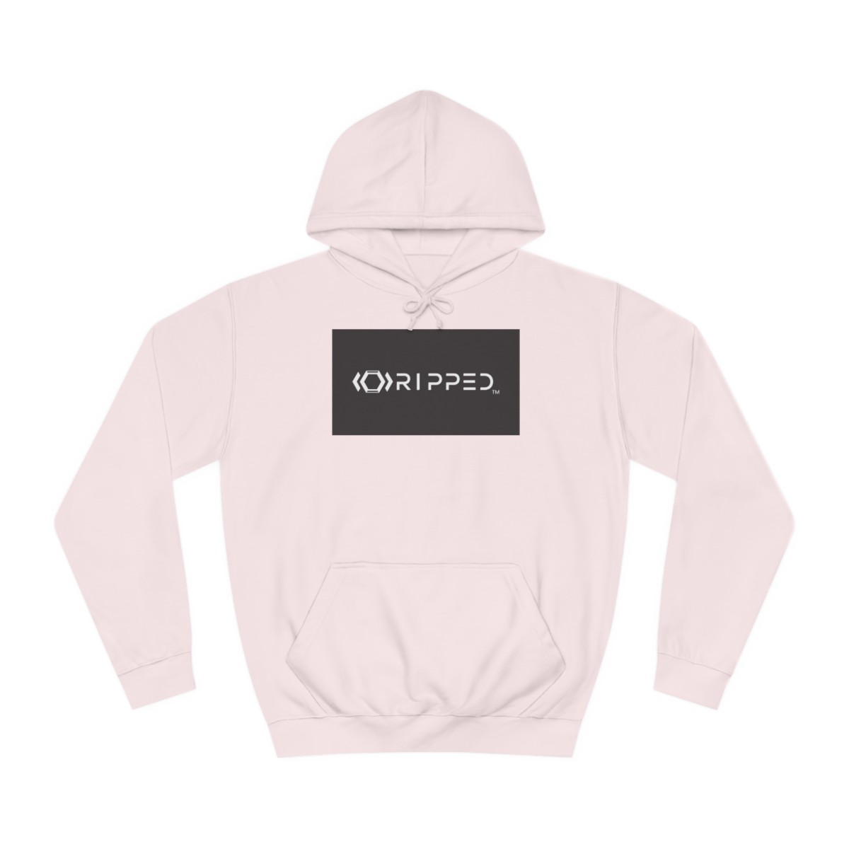 Ripped Women’s Light Pink Hoodie(Black/White Logo)